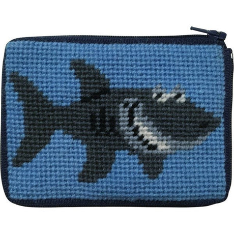 shark needle point pouch
