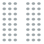 Two columns of chairs with three chairs per row