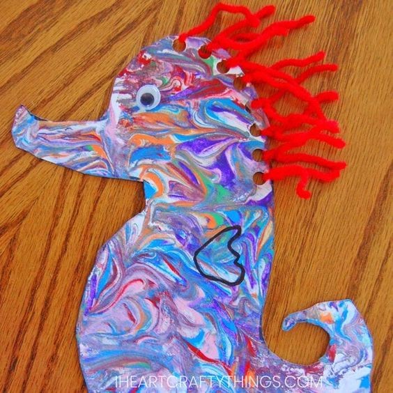 marbled seahorse craft