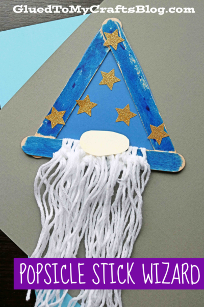 popsicle stick wizard with a beard
