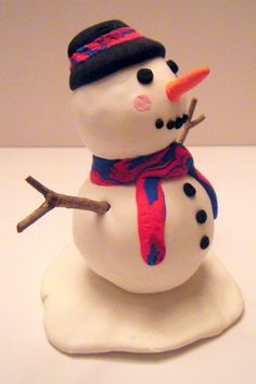snowman made from clay