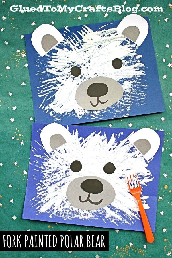 polar bear craft with paper and paint