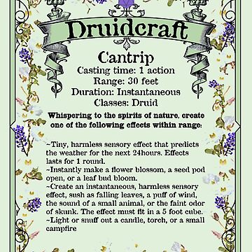 druidcraft spell card