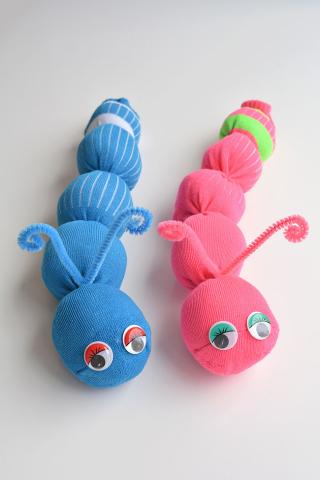 no sew sock caterpillars