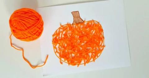 yarn pumpkin craft