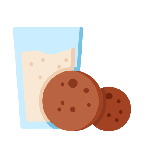 glass of milk and chocolate chip cookies