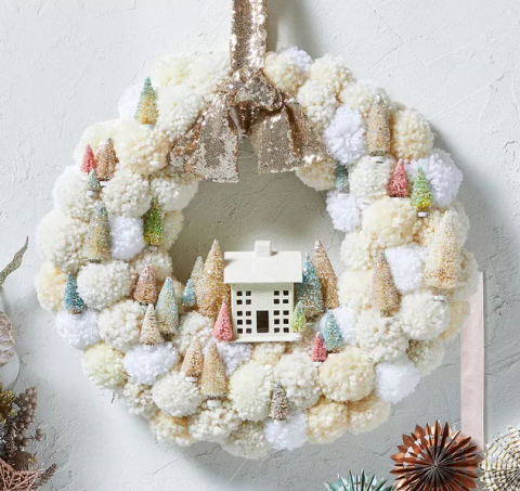 Winter Pom Pom Wreath