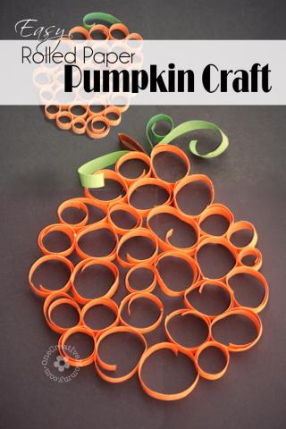 rolled paper pumpkin craft