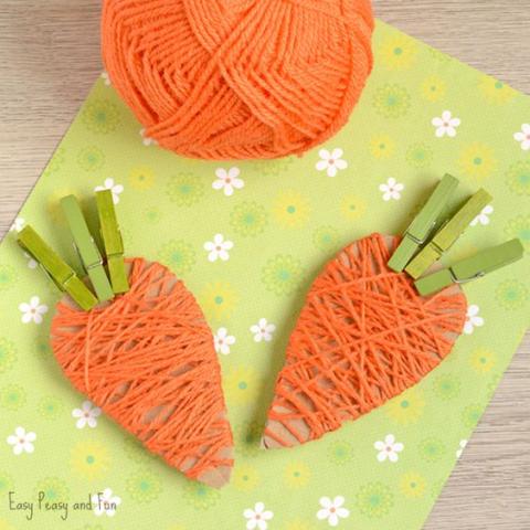 orange wrapped board in the shape of carrots