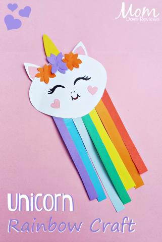 paper unicorn with rainbow mane