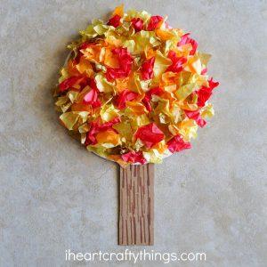 Fall Tissue Paper Tree