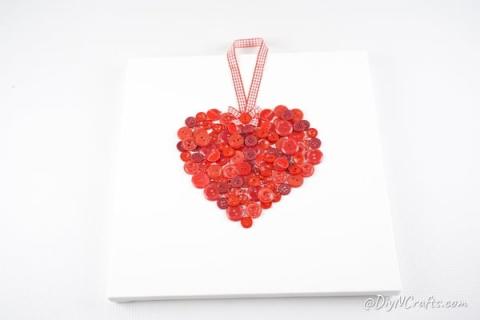 Red Heart Button Canvas