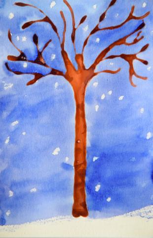 Winter Watercolor Painting