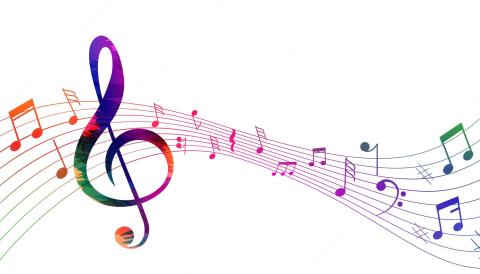 colorful music notes