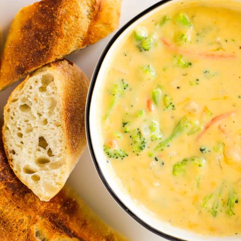Broccoli and Sharp Cheddar Cheese Soup