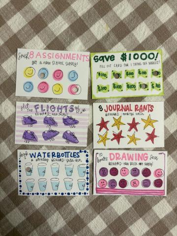 punch cards with simple goals