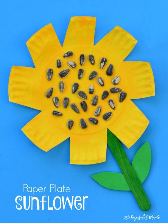 paper plate sunflower