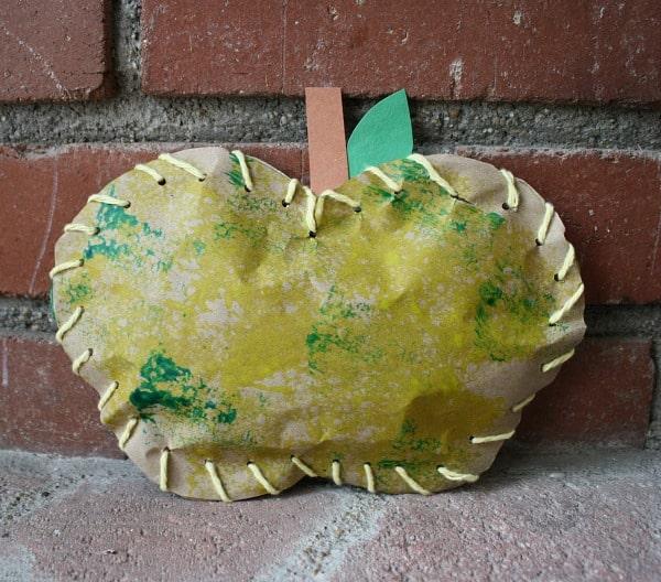 paper stuffed apple