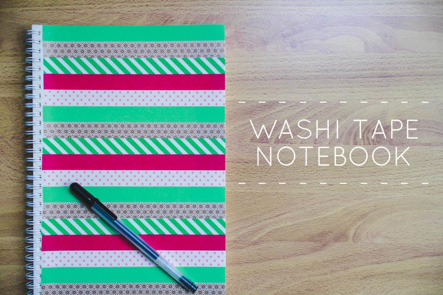 washi tape covered notebook