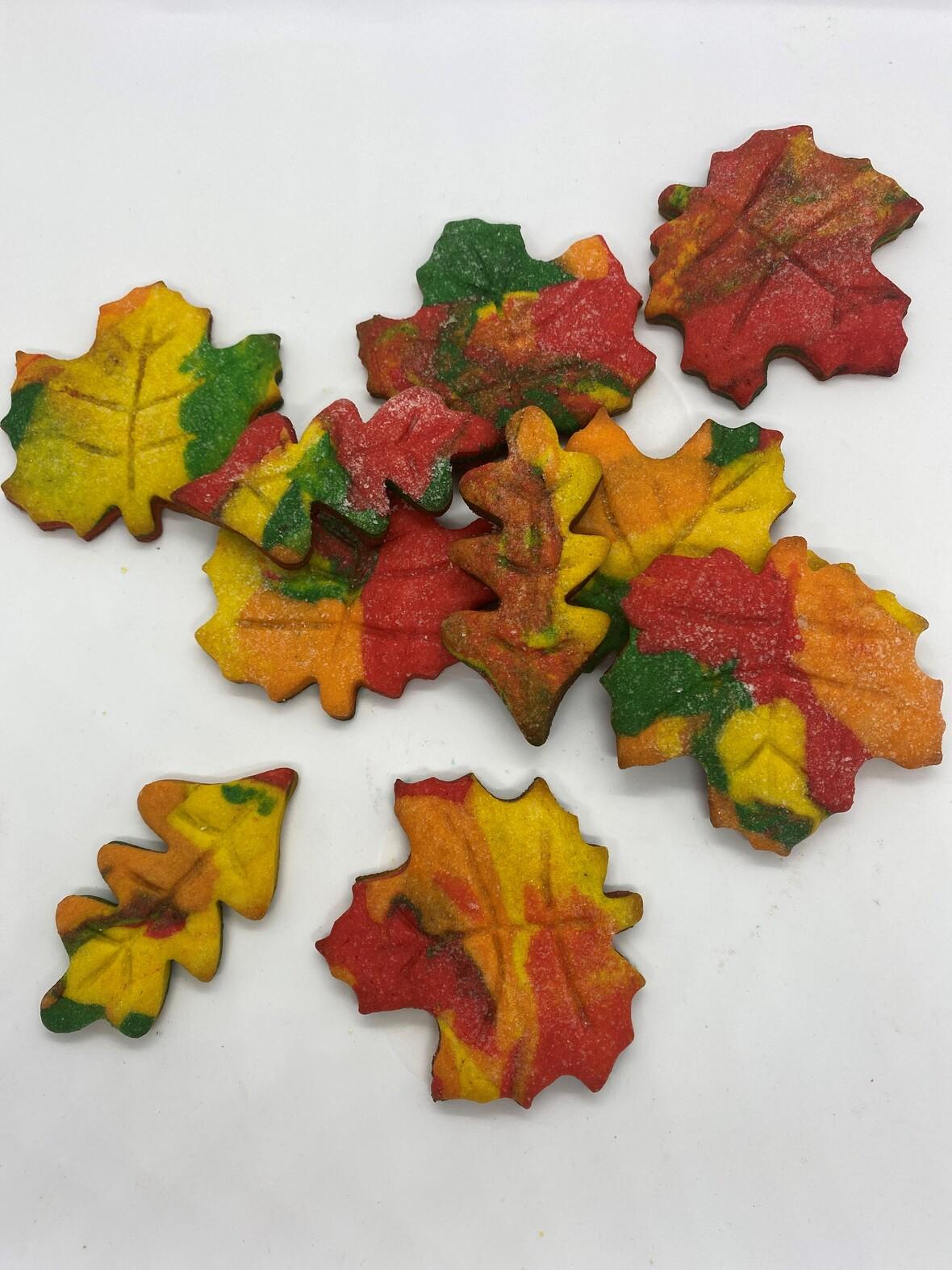 multi colored leaf cookies