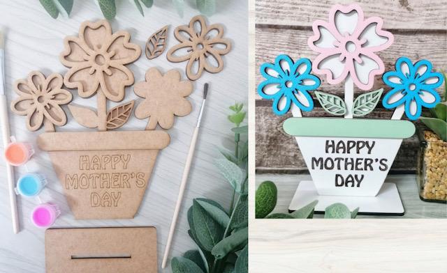 happy mother's day flower pot sign