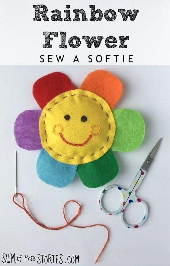 Sew a Rainbow Flower