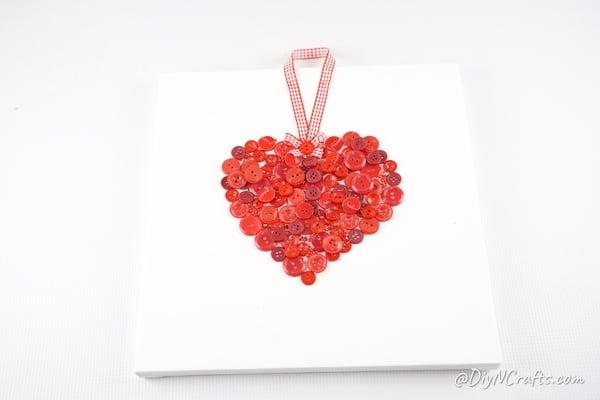 Red Heart Button Canvas